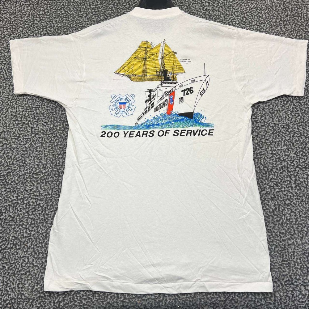 Vintage US Coast Guard Shirt Men XL White Fruit of the Loom Deadstock New